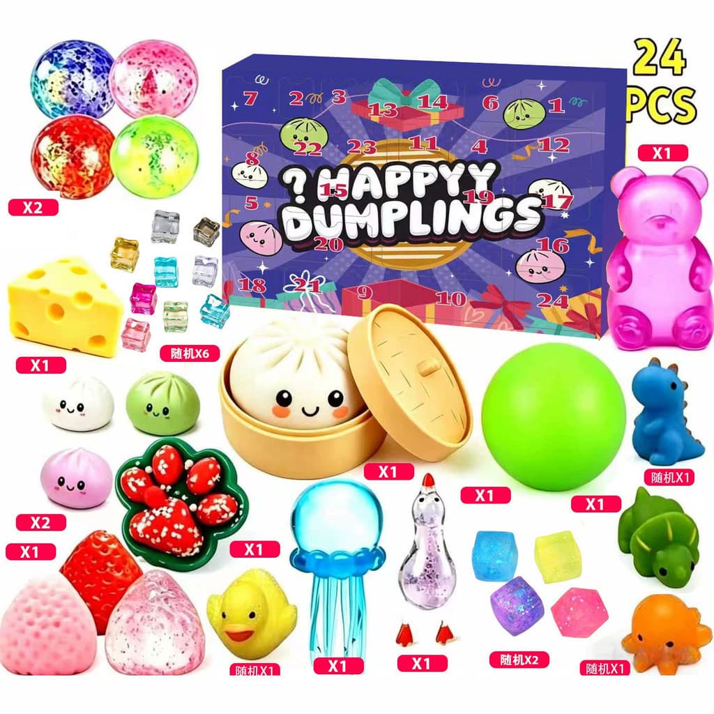 Crianças Calendário Do Advento Brinquedo 24 Pçs Bolinhos Felizes Conjunto Mole De Contagem Regressiva De Natal Com Brinq