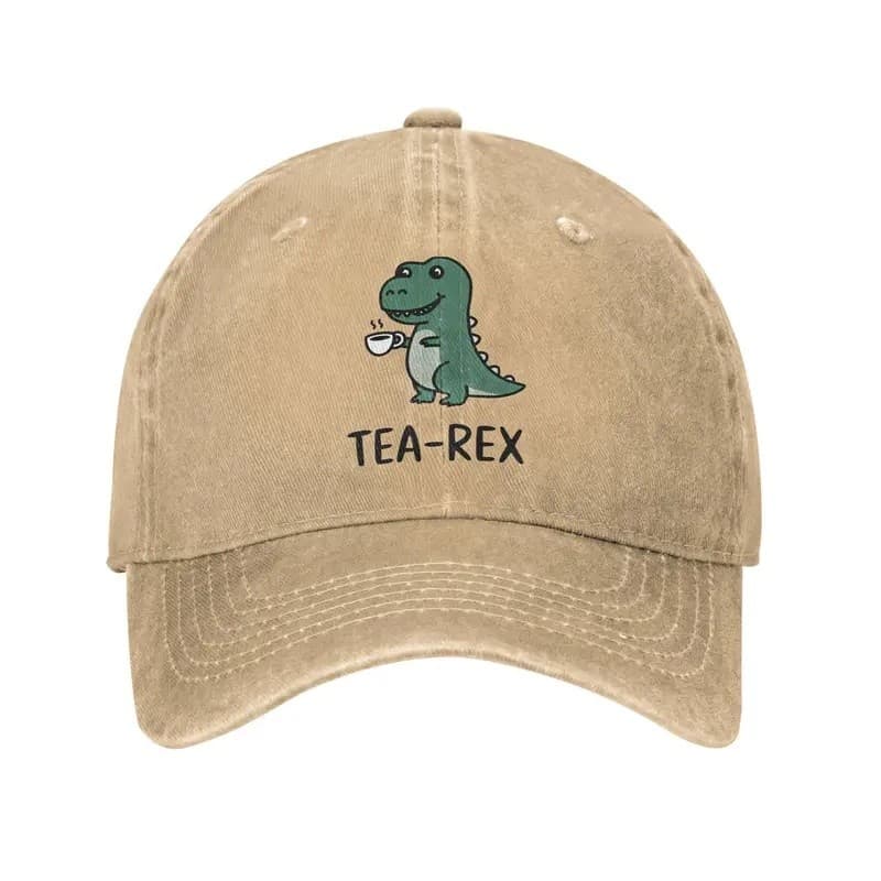 Tea-Rex T Dinossauro Teacup Boné De Beisebol Vintage Angustiado Denim Dos Desenhos Animados Bonito Snapback Masculino Fe
