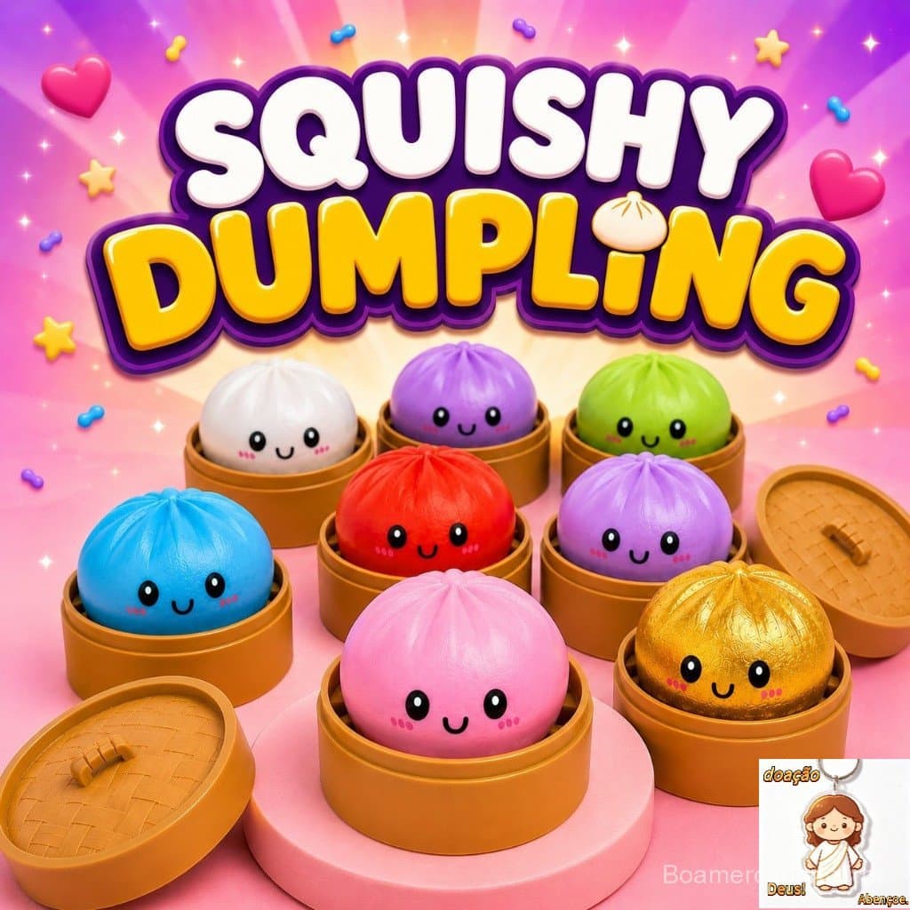 kit 2 Squishy Bolinho Chines Caixa Surpresa Squish Dumpling Brilhante  Viral Tik Tok  Baozi Paozinho