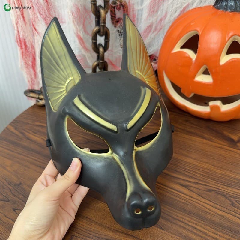Máscara Anubis Wolf-Facial De Cosplay De Halloween Egípcio Antigo Para Festa À Fantasia