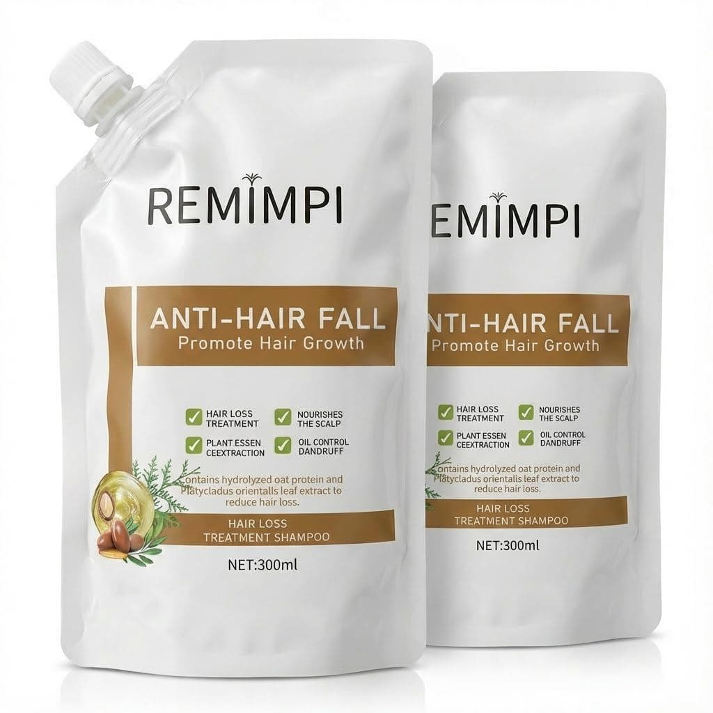 Shampoo Herbal Anti-Queda, Limpador de Couro Cabeludo com Gengibre e Ginseng, com Extratos de Jojoba e Aveia, Fórmula Fo
