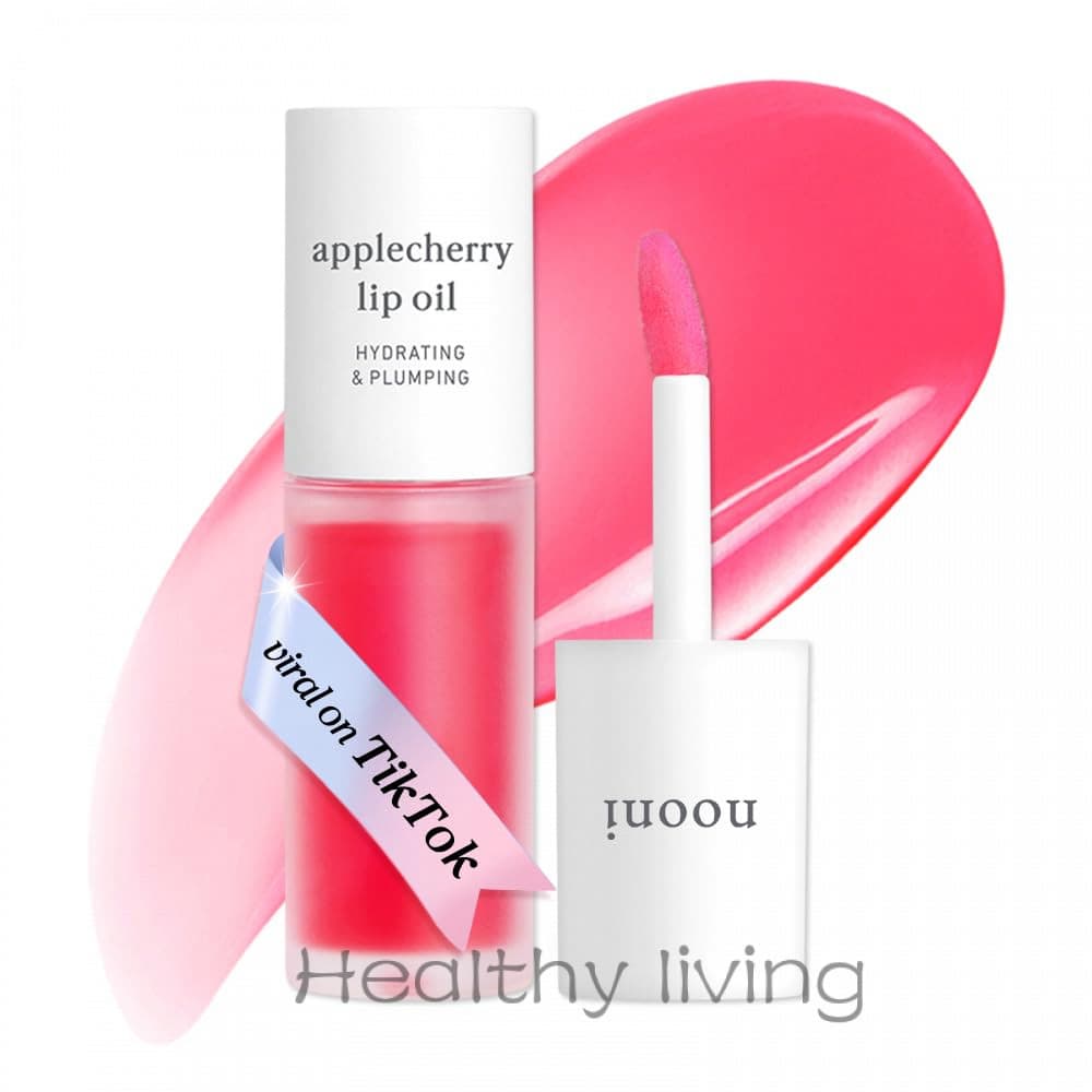 Óleo Labial Coreano NOONI - Applecherry |   De longa duração, hidratante, volumizador, revitalizante para lábios secos,