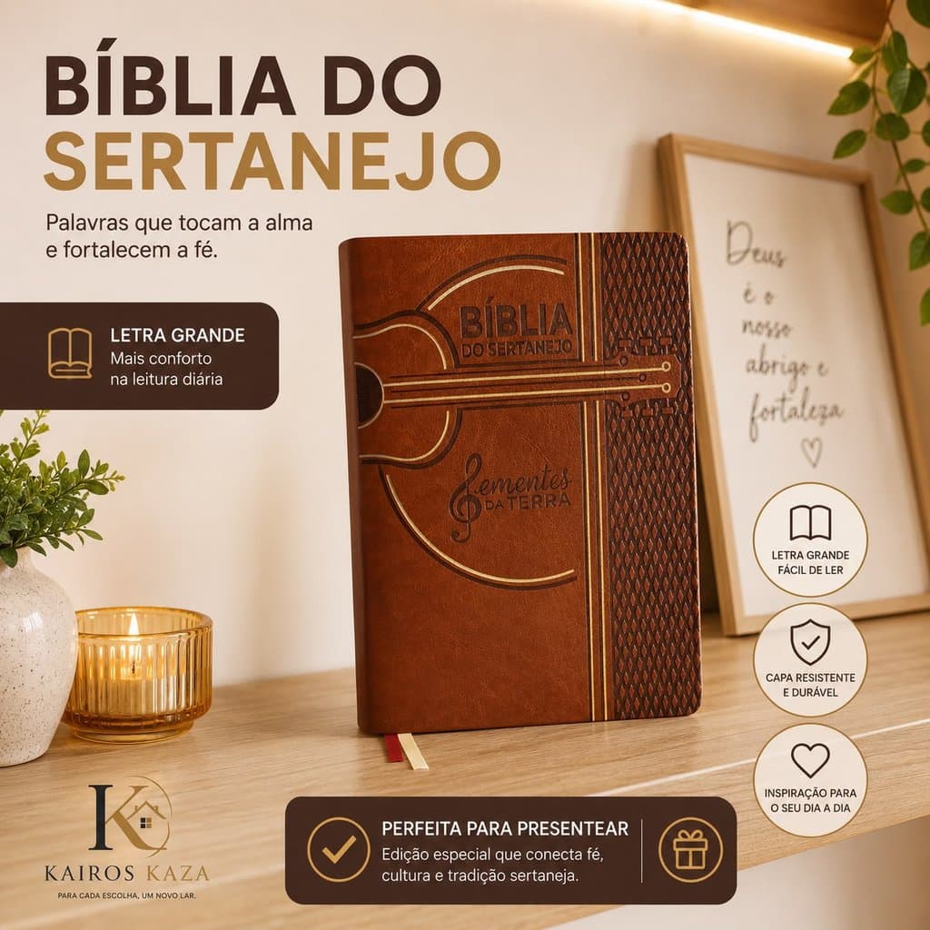 Bíblia Sagrada NTLH Letra Grande Sertanejo Sementes da Terra Cor Caramelo