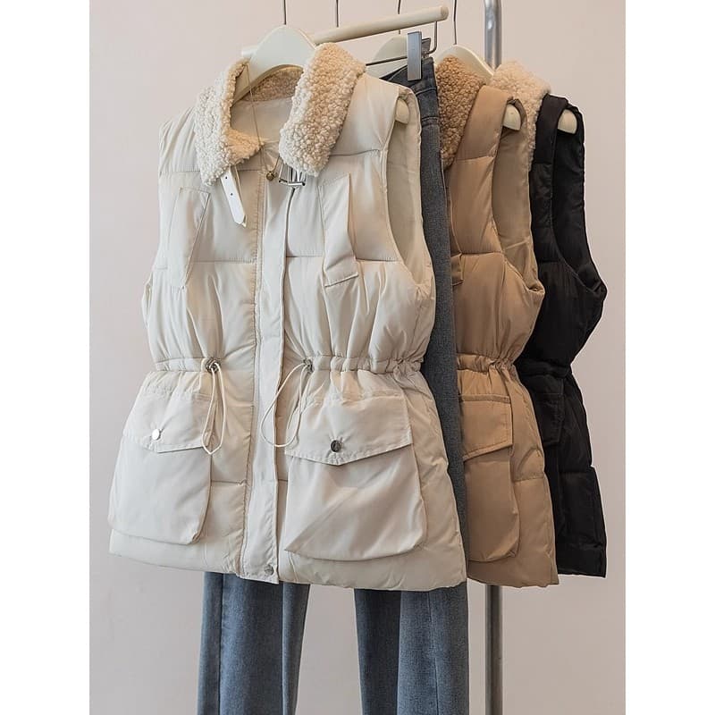 Plus Size roupas femininas gordura mm engrossado lapela algodão acolchoado jaqueta colete outono inverno 2026 novo estil