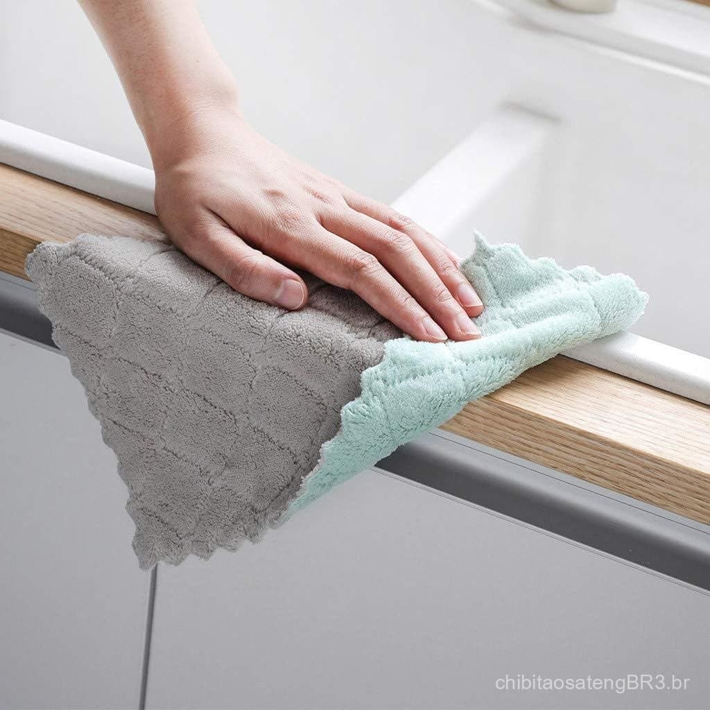 Kimteny 12 Panos de Prato para Cozinha, Panos de Prato Premium, Panos de Prato de Veludo Coral Super Absorventes, Antiad