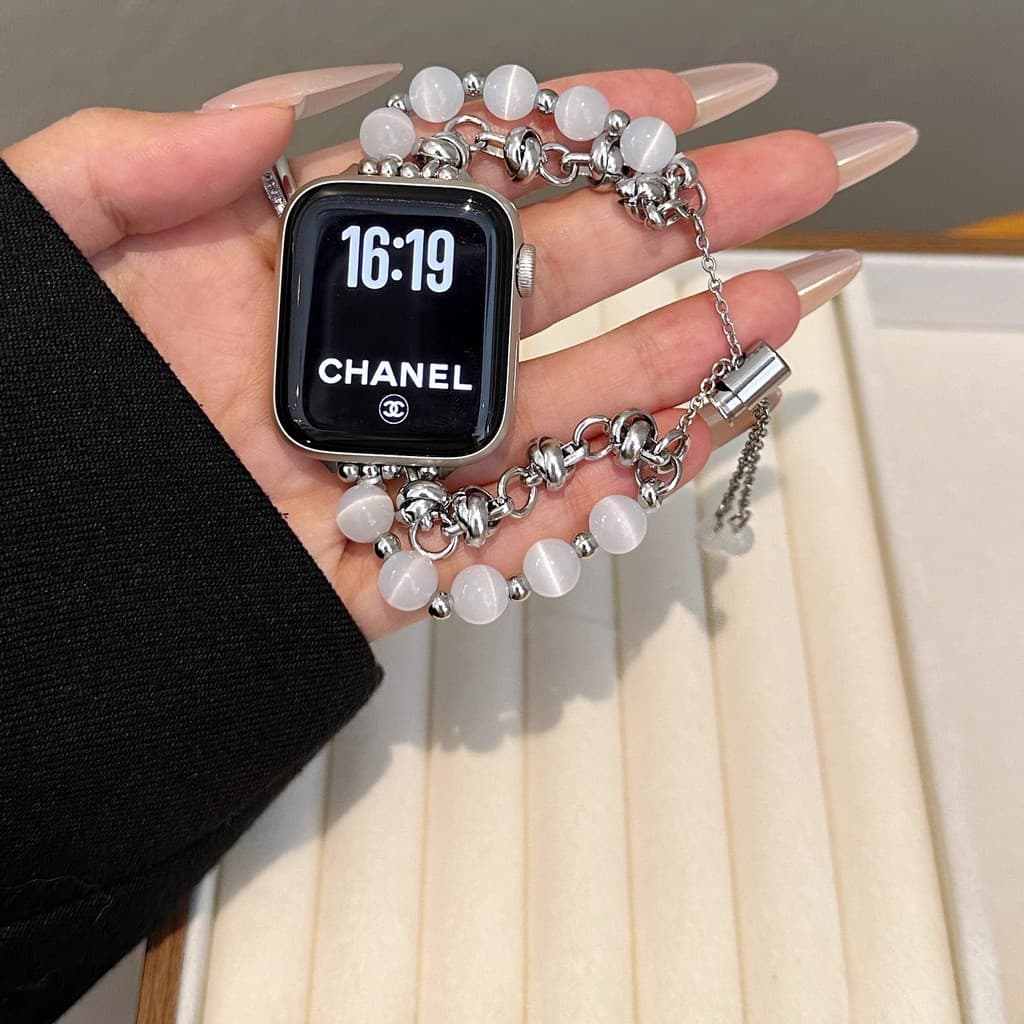 Adequado para applewatch Xiaoxiangfeng opala cinta High-End sentido 10th geração relógio de Metal decoração feminina