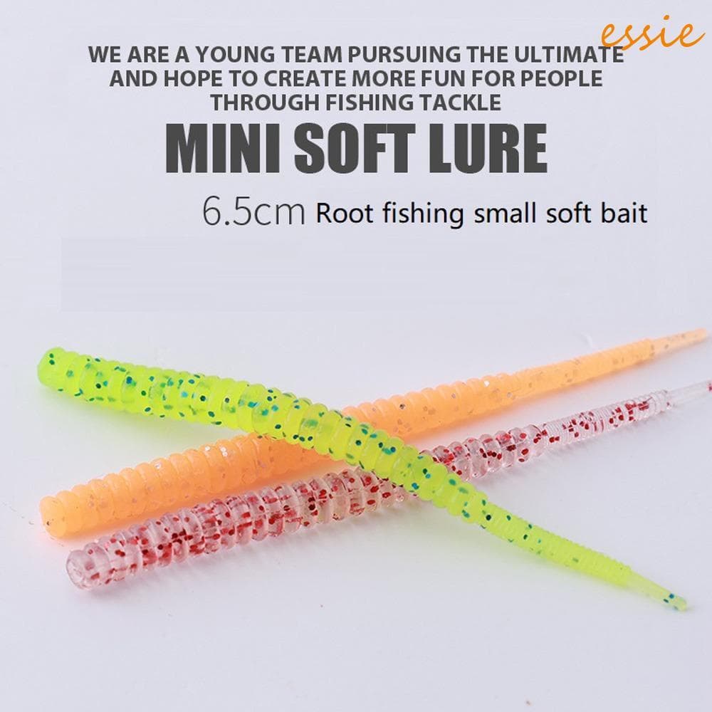 ESSIEBR Worm Iscas Macias Thread Bass Pesca Lento Afundando Wobbler Truta 20 Pcs De Silicone