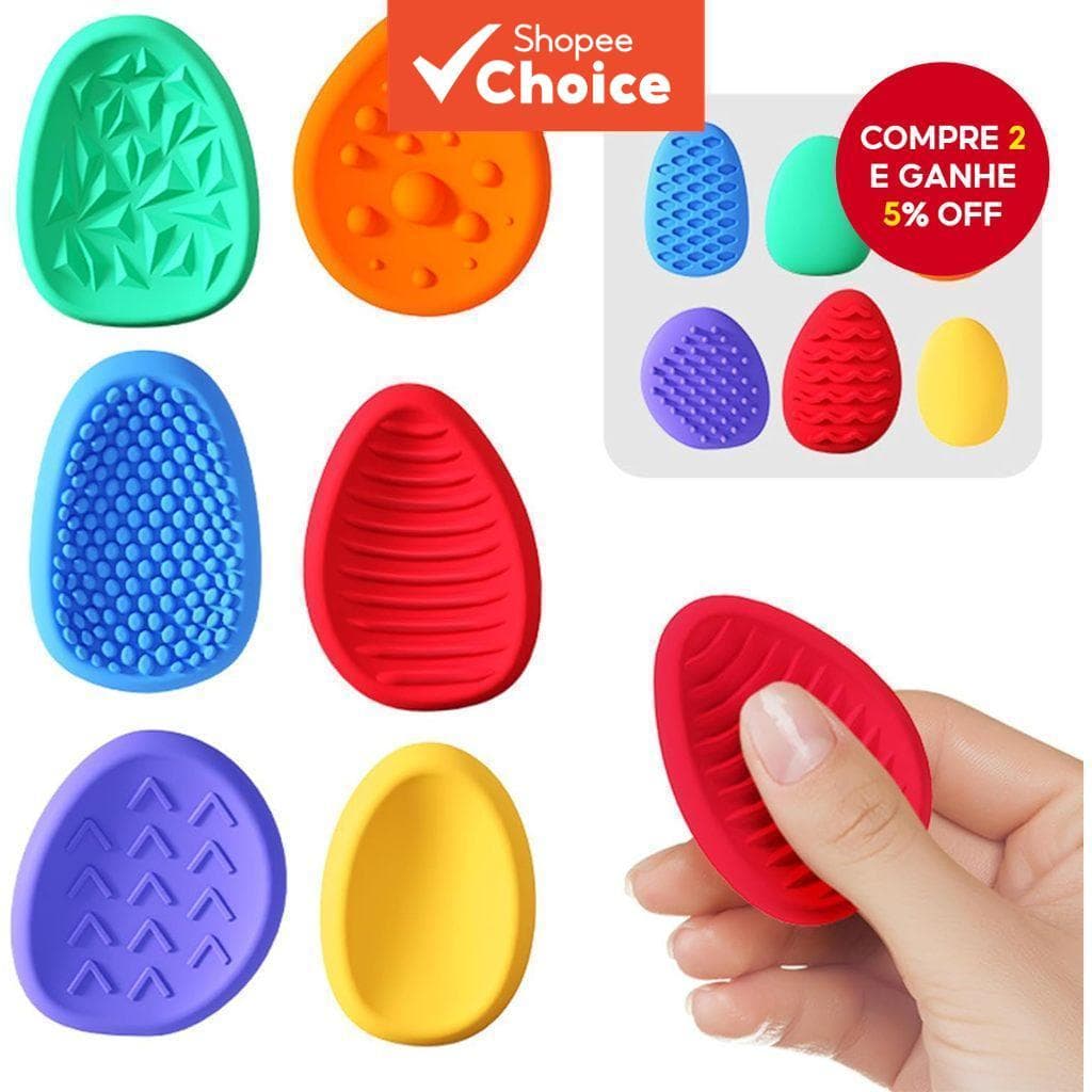 Conjunto de 6 Brinquedos Sensoriais de Silicone VMI para Alívio do Estresse e Suporte ao Autismo