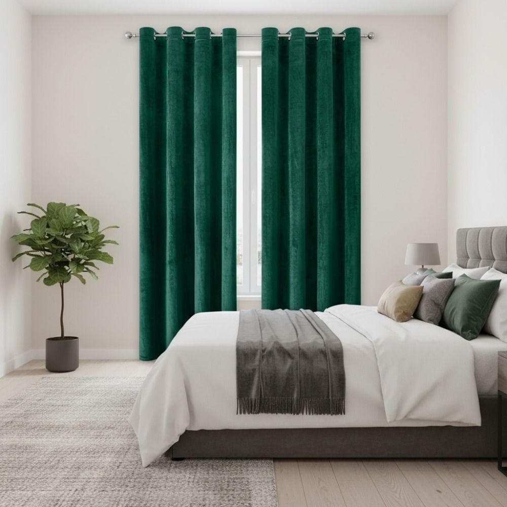 Cortina De Veludo FTARLY , Cortinas Blackout Com Bloqueio De Luz De Cor Sólida , Sem Perfuração , Janela Através Da Hast