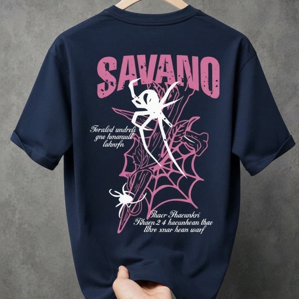 Camiseta Savano Spider Estilo Dark Y2K Streetwear Moda Urbana Algodão Premium Unissex