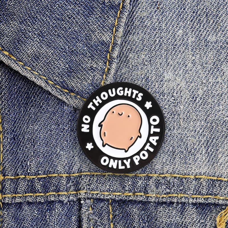 Nenhuma Coisa Apenas Batata Dos Desenhos Animados Imagem Esmalte Broche Moda Acessórios De Roupas Mochila Crachá Jóias P