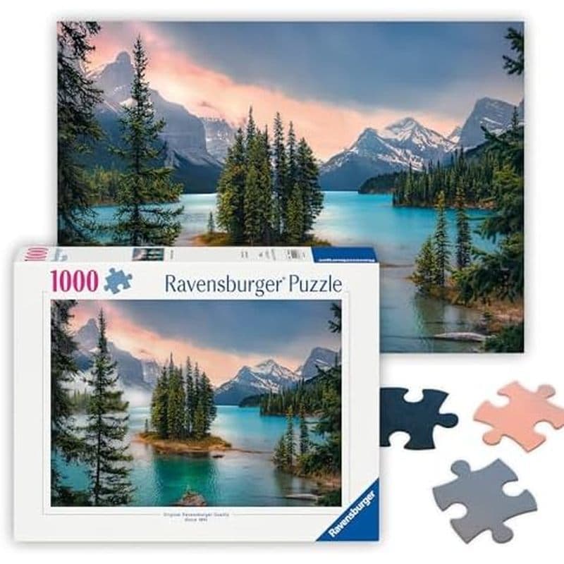 Ravensburger-Maligne Lake , Canadá-Quebra-Cabeça De 1000 Peças-Com Montanhas Deslumbrantes , Água Vívida , Perenes & amp