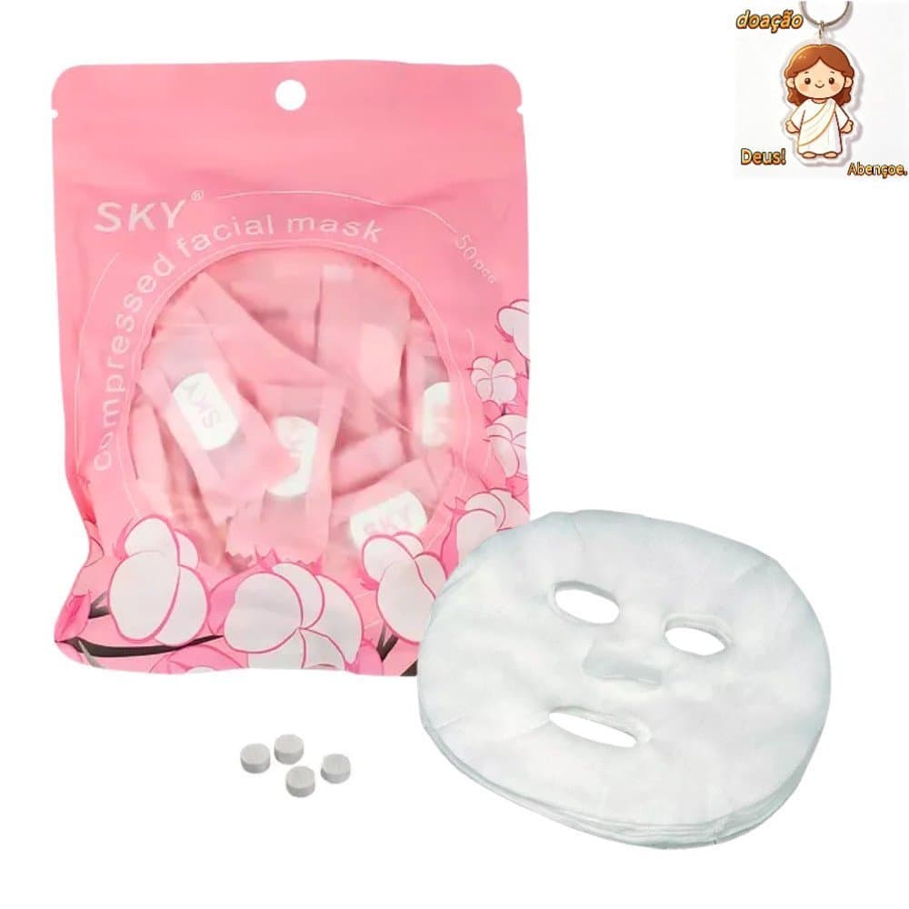Kit 05/50/100 Máscaras Desidratadas Comprimido Compactada