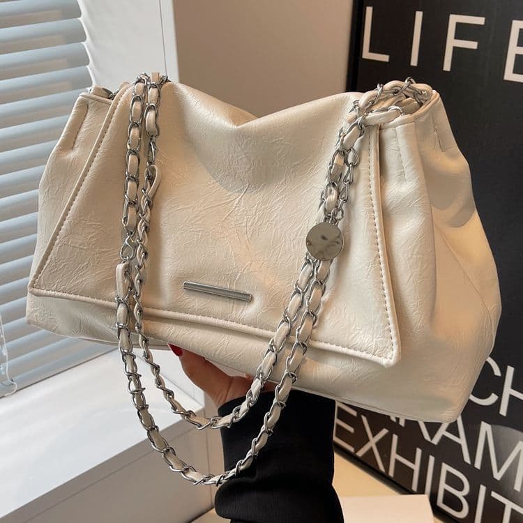 Bolsa feminina popular de grande capacidade, nova bolsa de ombro de alta qualidade, bolsa transversal com corrente super