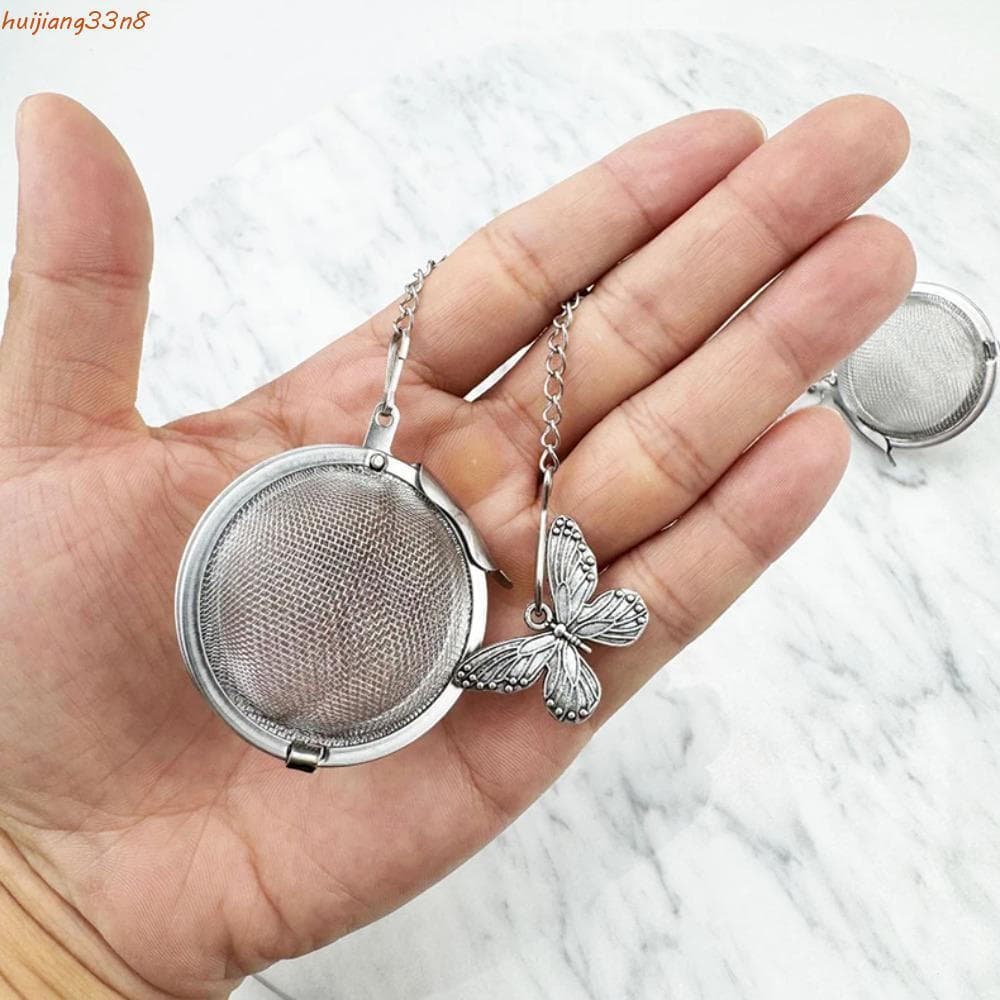 HUIJIANG 2 Peças Infusor De Chá Com Corrente De Abelha Borboleta , Pingente Decorativo , Bola De Filtro De Malha Fina ,