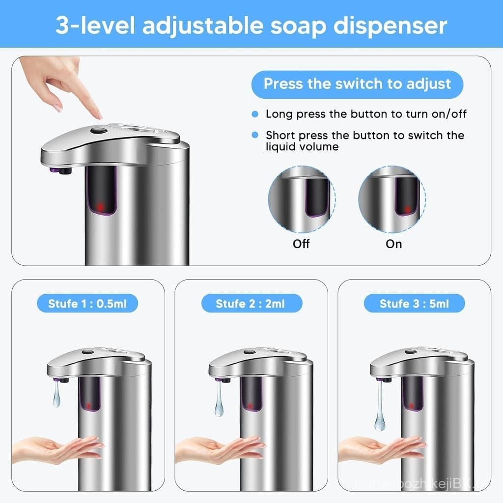 Dispensador Automático de Sabão Sem Toque - 9,47 oz / 280 ml, Bomba de Sabão Líquido com Sensor Infravermelho, Dosagem A