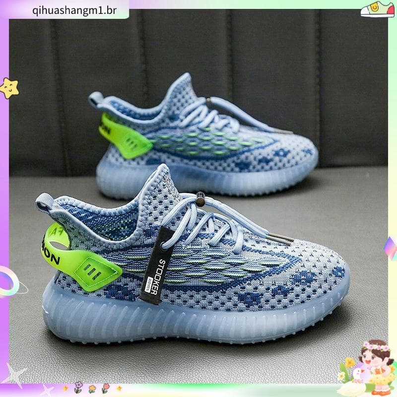Meninos sapatos de coco malha respirável esportes verão Casual meninos sapatos médio grande crianças sola macia leve cor