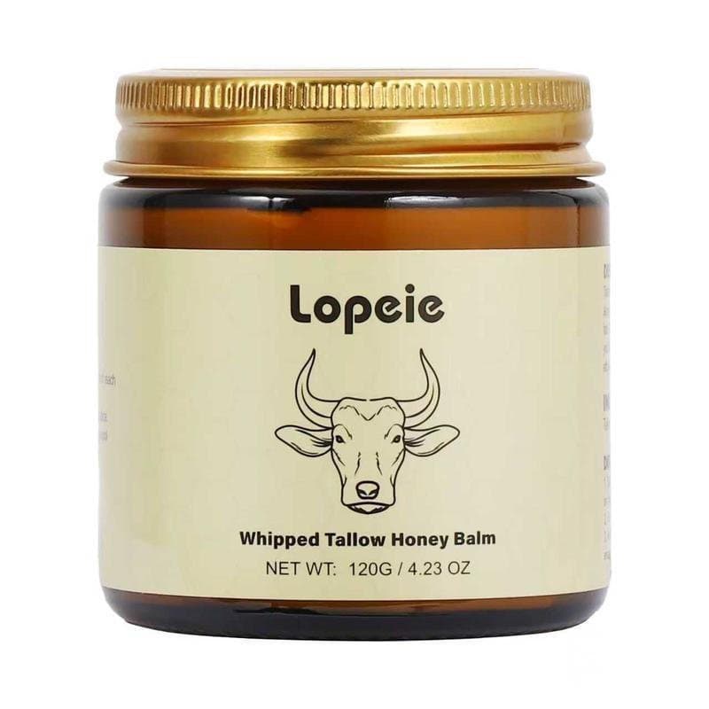 Bálsamo de Mel com Sebo de Carne de Gado Alimentado a Pasto Lopeie - 4 Oz, Creme Hidratante para Pele Macia e Suave - Hi