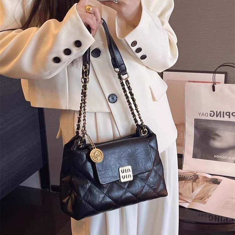 High-End nicho Design diamante corrente axilas saco feminino 2025 moda All-Match um ombro