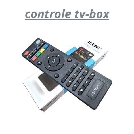 Controle Remoto Inteligente LE-7490-1 para TV Box – Praticidade com Botões Funcionais