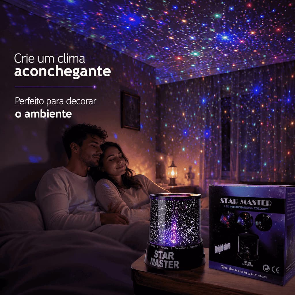 Projetor Estrela LED Multicolor Abajur Galáxia Star Master