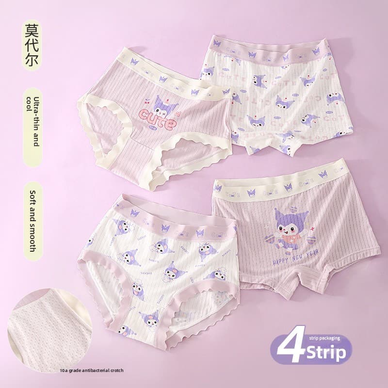4 peças meninas roupa interior Modal infantil Boxer Shorts bebê bebê