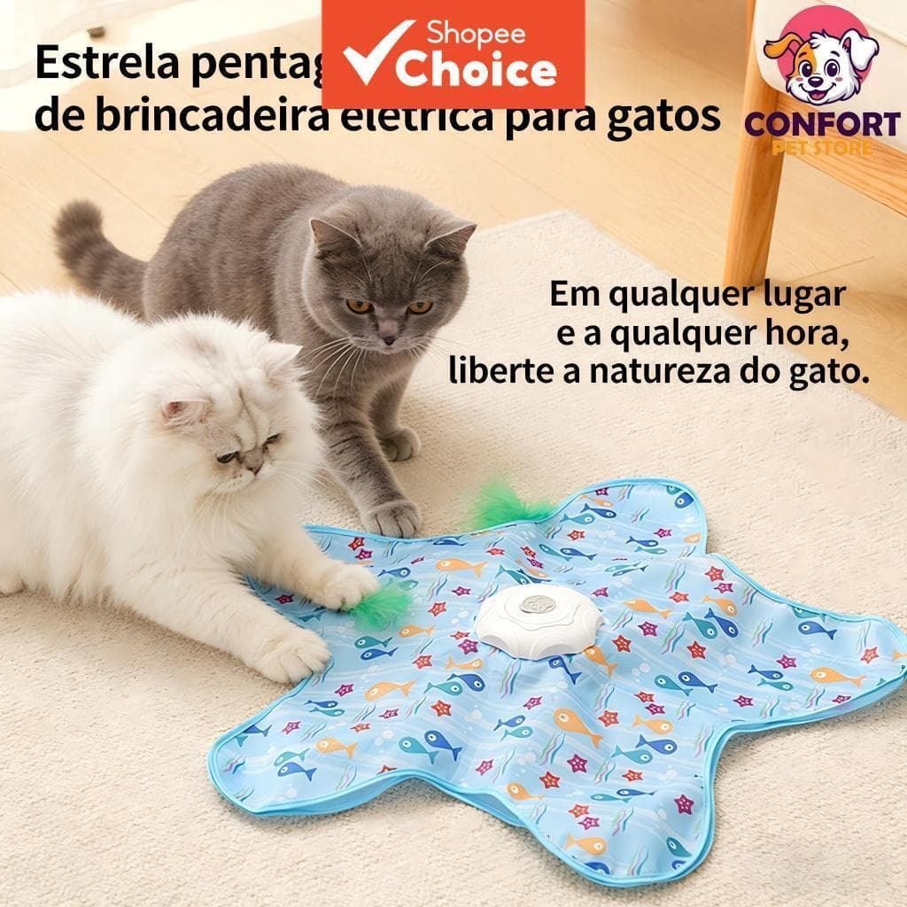 Brinquedo Interativo Recarregável Da Estrela Varinha Do Teaser Gato Com Motor Para Gatos Internos