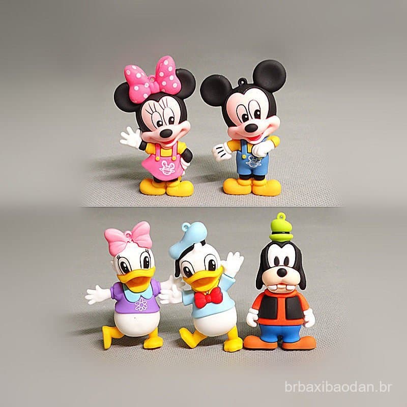 5 novas personagens de desenho animado: Minnie, Pato Donald, Pateta e Margarida.