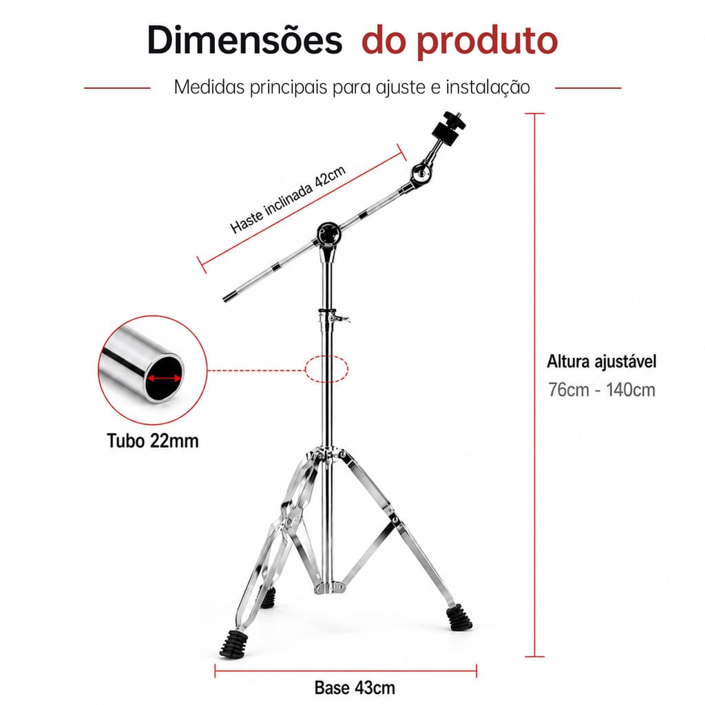 Suporte Cromado Para Bongo Com Pés Duplos Reforçado