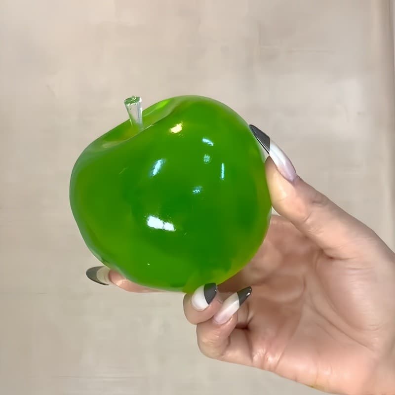 [Anti-Stress e Divertido] Brinquedo de Alívio de Estresse Cristalino Apple Squishy/Óleo de Coco/Descompressão