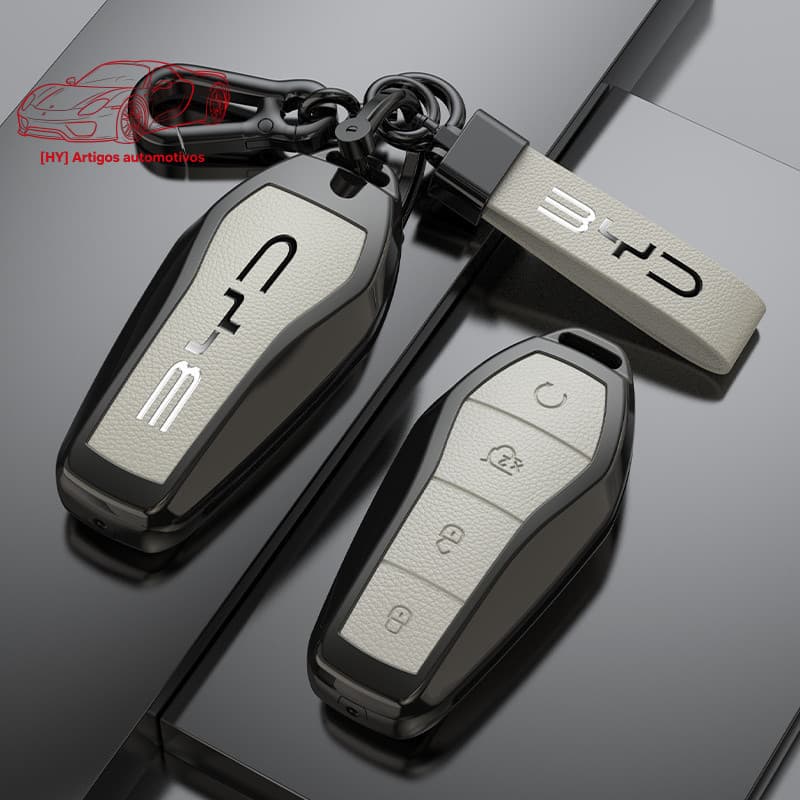 Capa Protetora para Chave de Carro BYD Song Plus Atto 3 Han EV Tang DM Qin Seal Dolphin, Suporte para Chave Remota