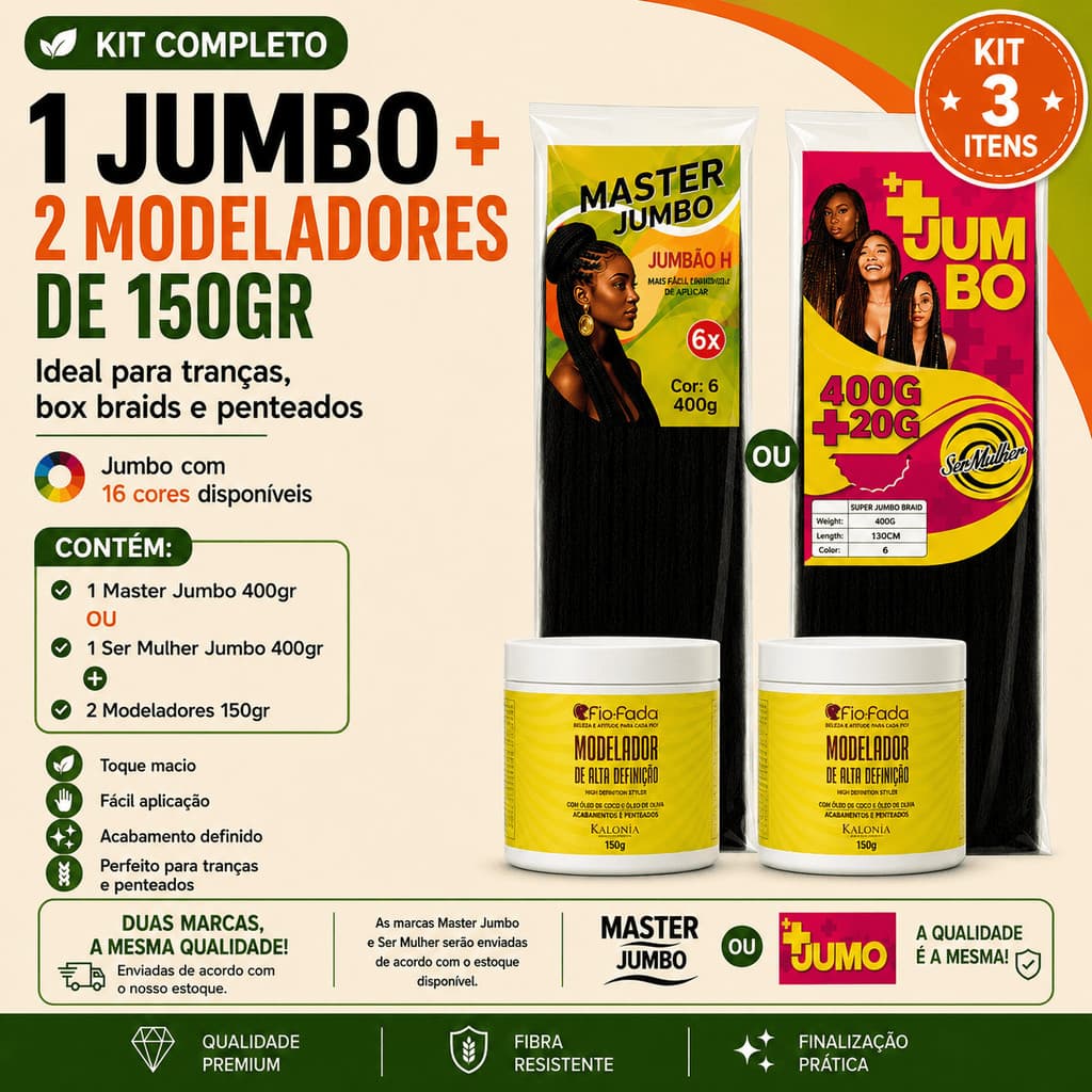 Kit Jumbo Para Tranças Box Braids + Pomada Modeladora 150g
