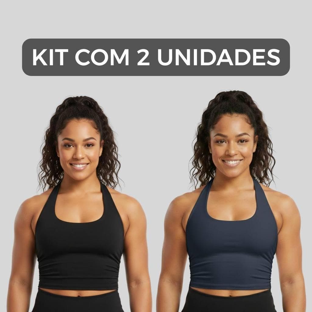 Kit 2 Cropped Academia Feminino Frente Única Confortável