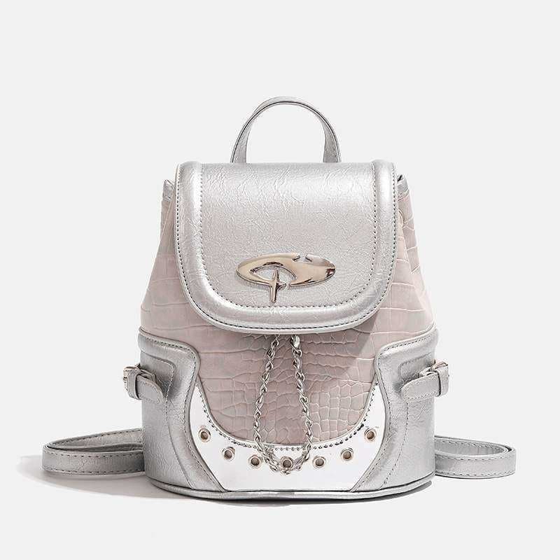 Mochila feminina saco prata rosa mochila quente menina nicho Design mochila Commuter saco corrente mochila