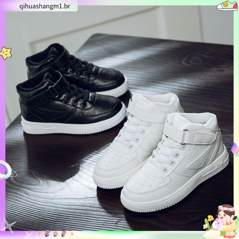 Meninos meninas 2025 primavera outono novo estilo único sapatos tênis crianças sapatos brancos meninos médio grande cria