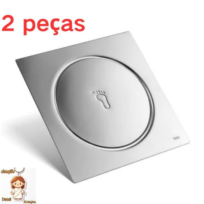 Ralo Click Inteligente 10x10cm cromagem Aço Inox Banheiro evitar odor Drenagem rápida