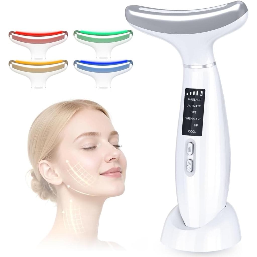 Massageador Facial 4 em 1 Constante 45 ° Massageador Facial C, Dispositivo de Lifting Facial, Terapia de Luz Vermelha An