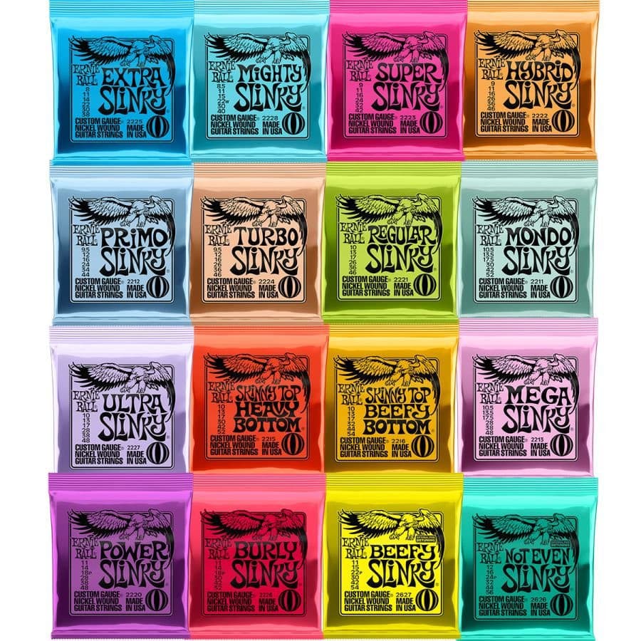 3 Peças/Conjunto Ernie Ball Cordas De Guitarra Elétrica Jogar Real Heavy Metal Rock 2220 2221 2222 2223 2225 2003 2004 2