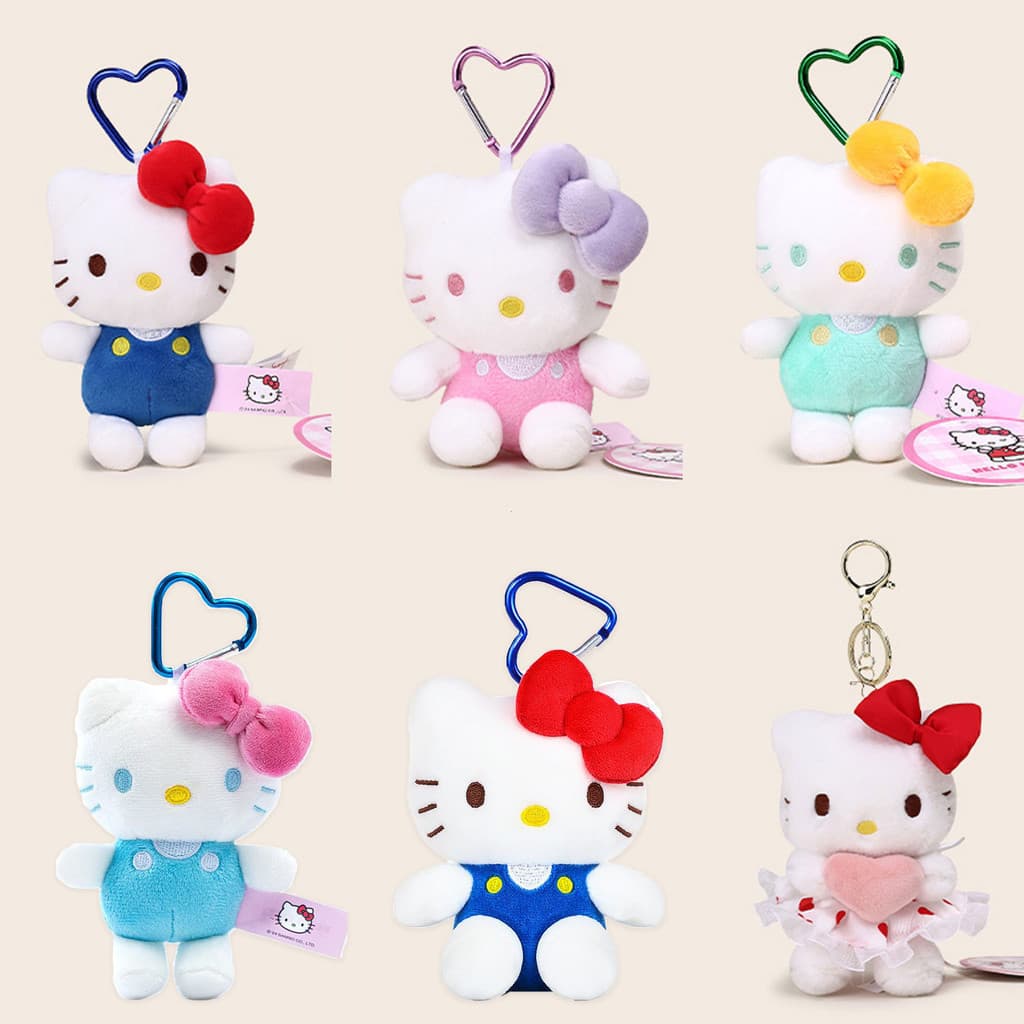 Chaveiro de Pelúcia Hello Kitty da Sanrio, Pingente para Carro e Mochila, Brinquedo de Boneca para Crianças