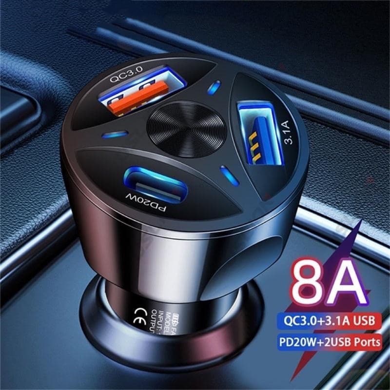 Carregador Veicular Carro Turbo Universal 3 Portas Usb 1 Porta 3.0 Quick Charger CAR-099
