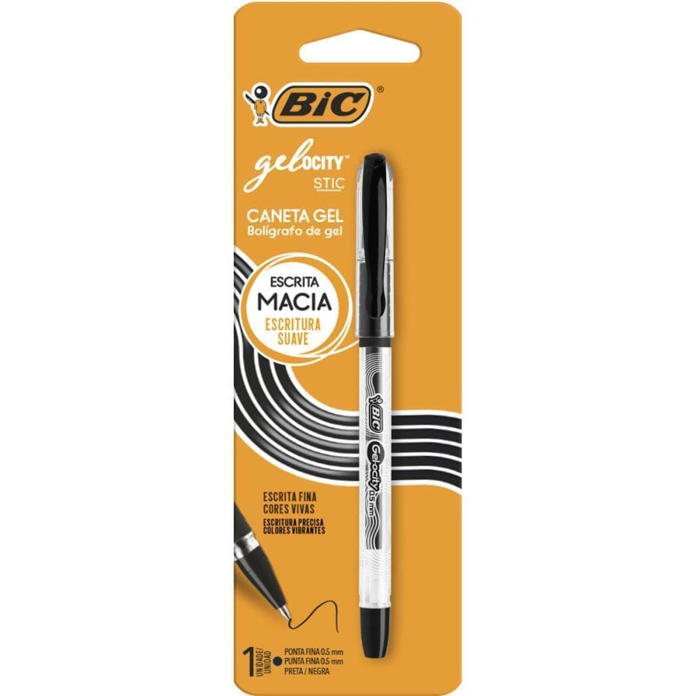 Caneta GEL BIC Gelocity Preta Blister