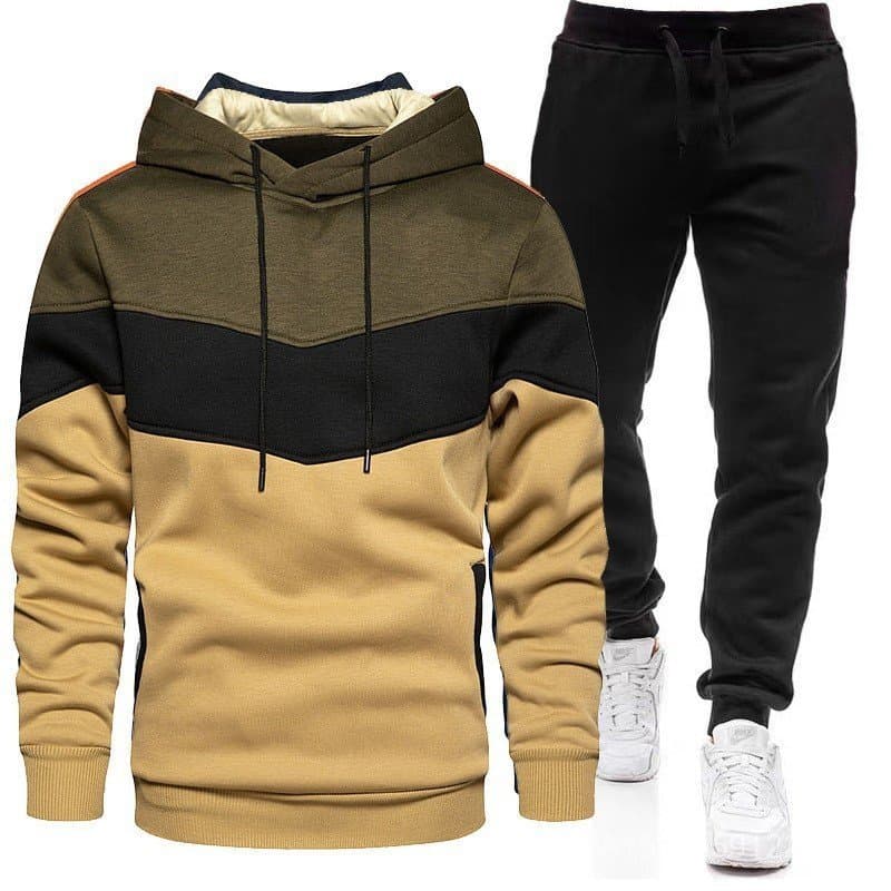 Cross-Border outono inverno esportes moletom terno masculino 3 cores combinando moletom com capuz terno esportivo moleto