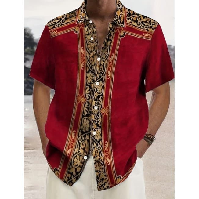 Camisa americana retrô de manga curta com estampa 3D Casual havaí praia cardigã masculino feminino estilo