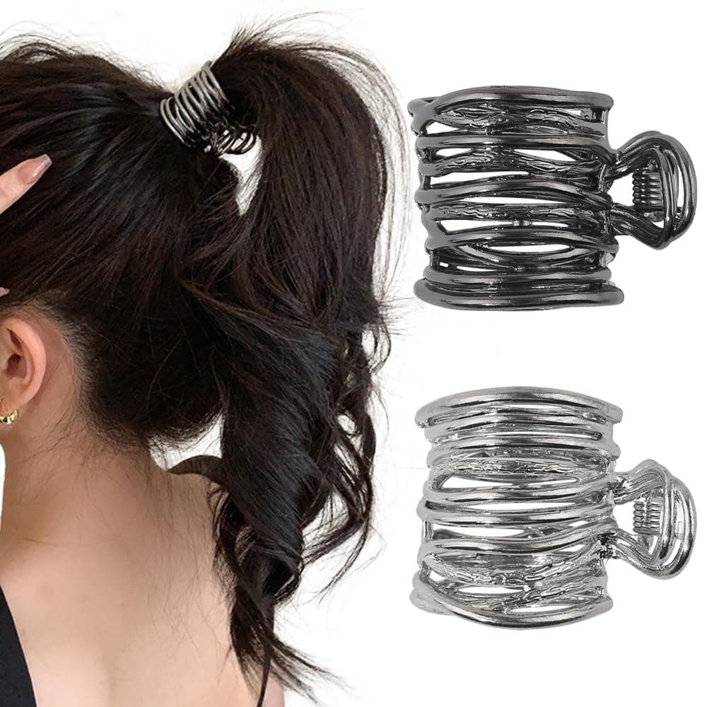 Presilhas de Cabelo de Metal Myhiju, 2 Peças de Presilhas para Rabo de Cavalo Alto para Mulheres, Presilhas Pequenas Ant