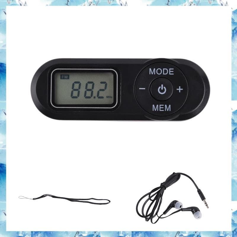 [Bcpx] Mini Rádio FM Portátil Com Display Digital Receptor Estilo Retrô Reprodutor Fones De Ouvido Estação De Cordão