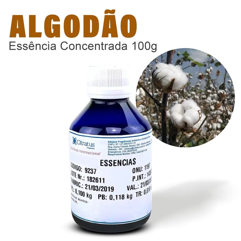 Essência Concentrada Algodão | Água de lençóis, Aromatizante, Vela Aromática - Citratus 100ml