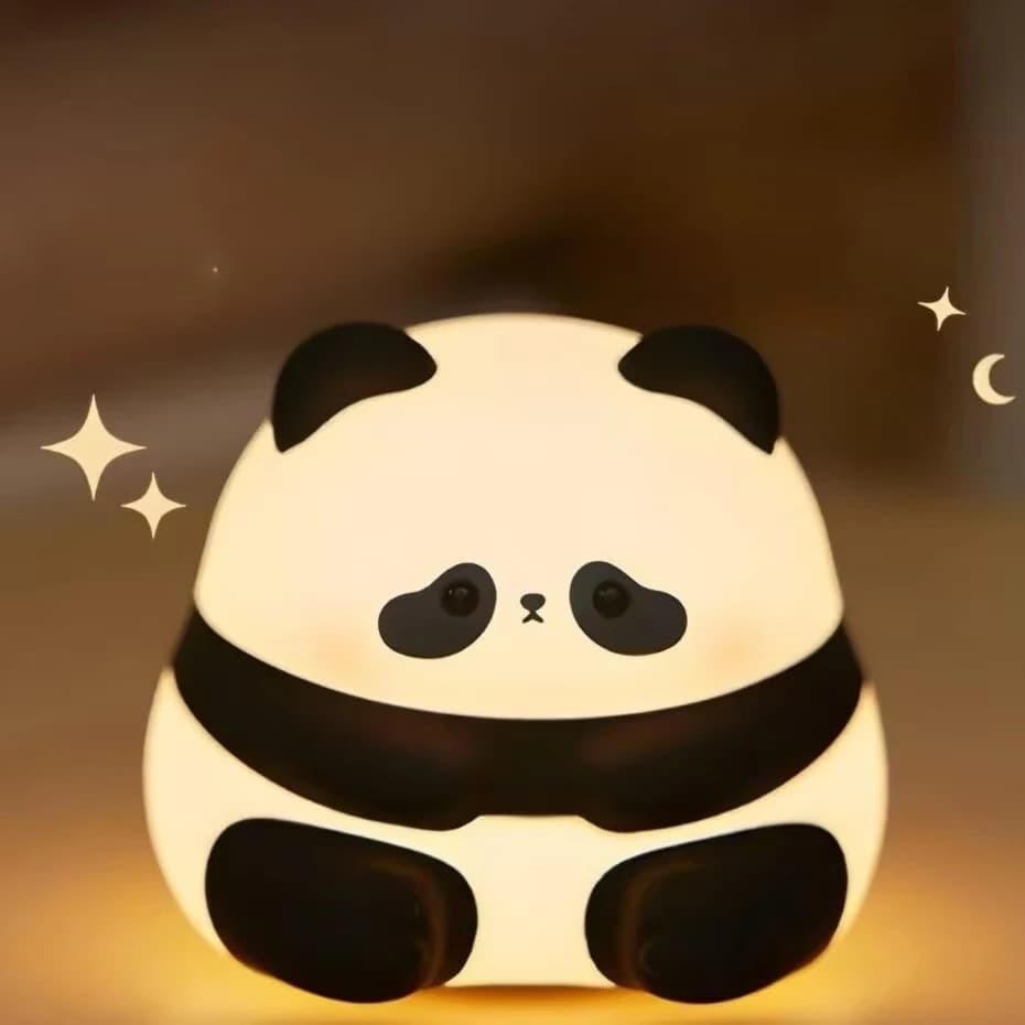Luminaria De Panda Silicone Nocturna Night Light USB Luz Nocturna Recarregável LUMINARIA Tiktok Abajur Fofo