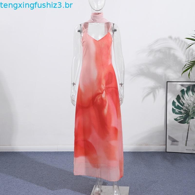 ZA Verão Novo Estilo Vestido Feminino Estampado Sling8031364 8221119
