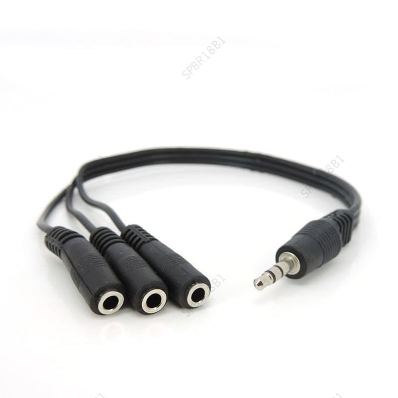 1 Macho Para 3 Fêmeas Cabo Divisor De Áudio 3.5mm 3 Pólos Microfone Cabos Estéreo Fêmea Estender Fio Conector BR18B1