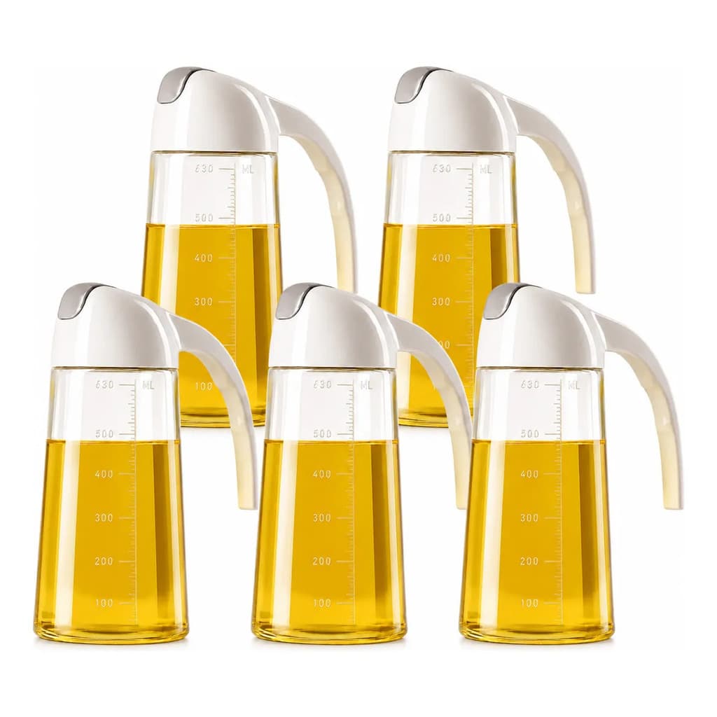 Kit 5 Garrafas Dosadoras 630ml para Azeite Vinagre Óleo Vidro